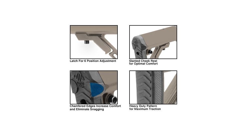 Leapers UTG PRO Model4 Combat OPs S1 Mil-spec Butt Stock Kit-FDE, _x000D_ RBUS1DM