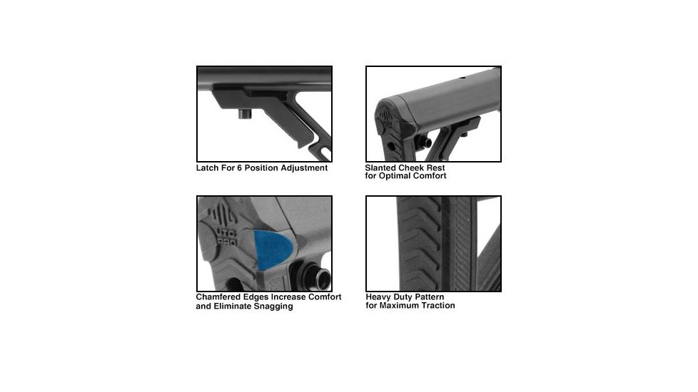 Leapers UTG PRO Model 4 Ops Ready S1 Commercial-spec Stock Kit, Black RBUS1BC