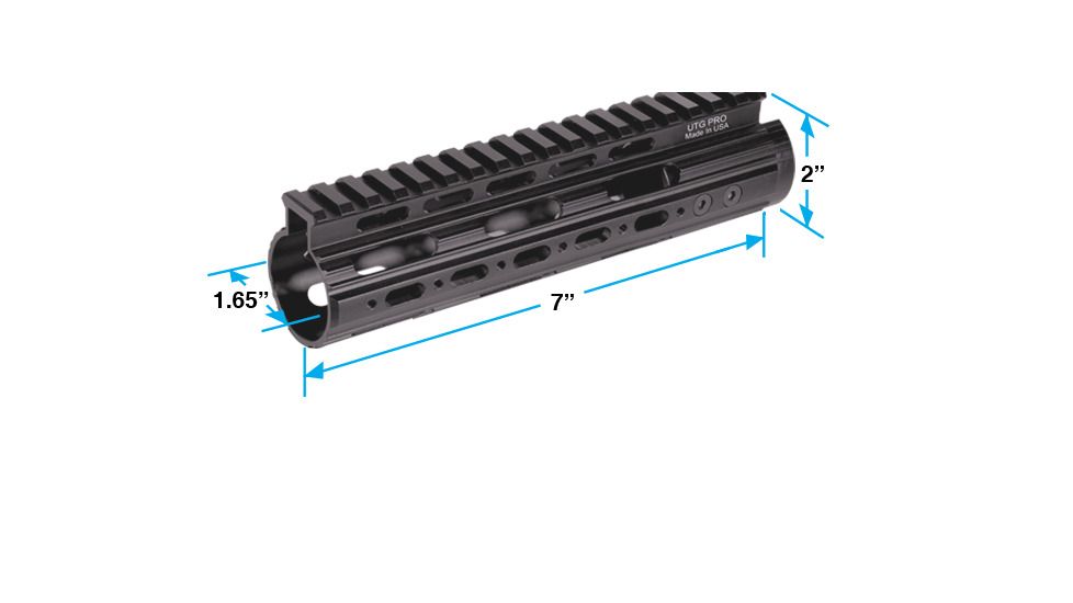 Leapers UTG PRO AR15 Carbine 7" Super Slim Free Float Handguard w/ Single Extended Top Rail MTU005SS