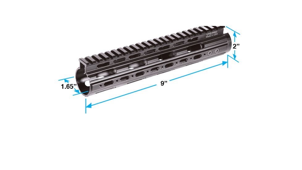 Leapers UTG PRO AR15 Mid Length 9" Super Slim Free Float Handguard MTU004SS