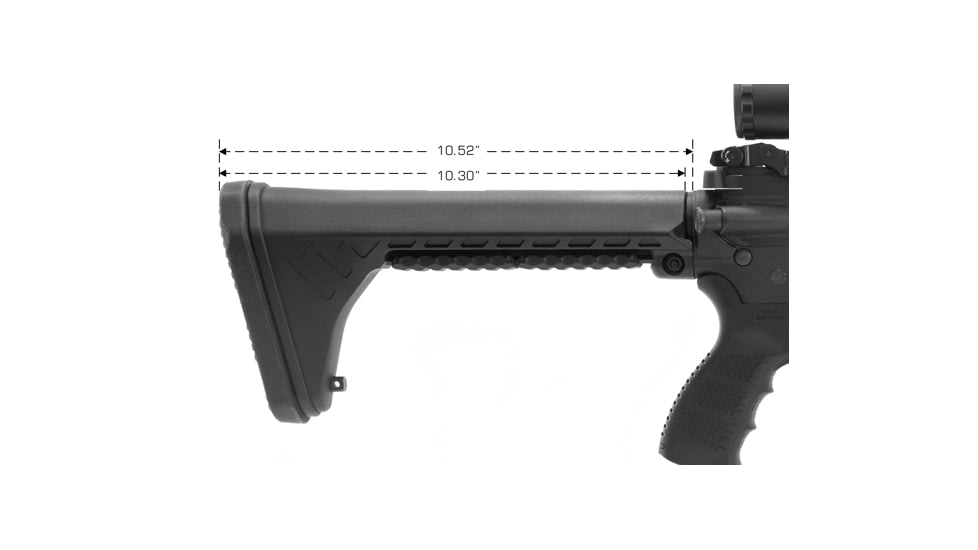 Leapers UTG Pro AR15 Ops Ready S5 Fixed Stock, Black, RBUS5BMS-A