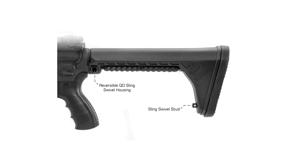 Leapers UTG Pro AR15 Ops Ready S5 Fixed Stock, Black, RBUS5BMS-A