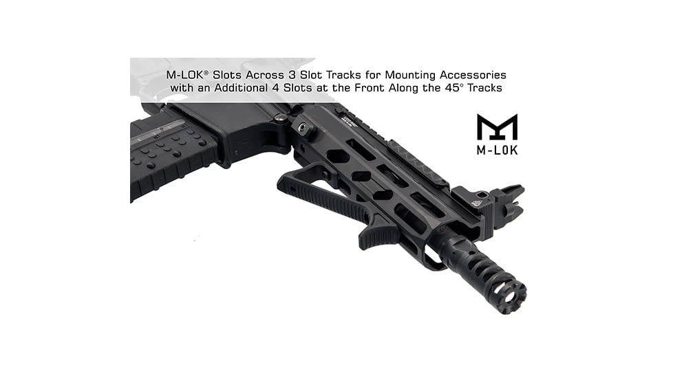 Leapers UTG PRO Arwen 7in M-LOK Free Float Handguard, Black, MTU044SEM