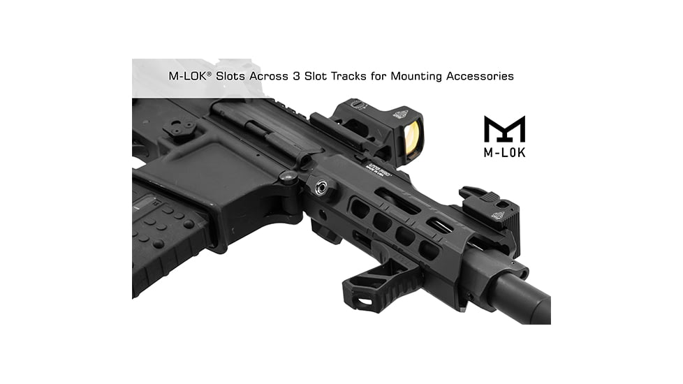 Leapers UTG PRO Forerunner 5in M-LOK Free Float handguard, Black, MTU049SPM