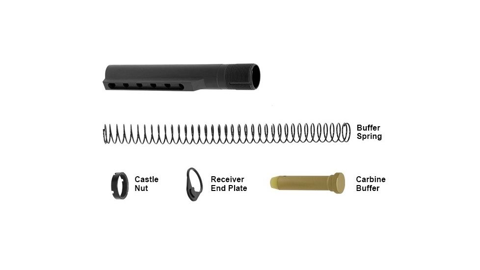 Leapers UTG PRO Mil-spec 6 Position Receiver Extension Tube Kit, Black, TLU001-KIT