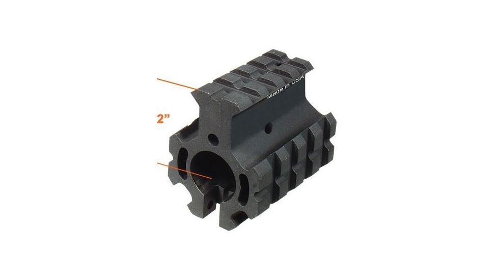 Leapers UTG PRO Model 4 High Pro Quad-rail Gas Block for .75in Barrel, Black, MTU012H4