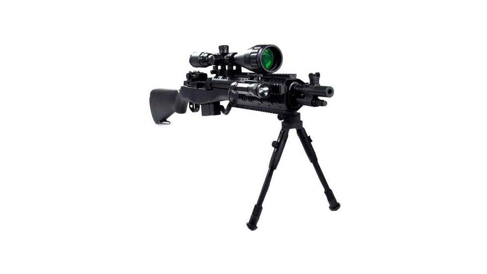 Leapers UTG Shooters Bipod, Rubber Feet, 8.7in-10.6in Center Height, Black, TL-BP69S
