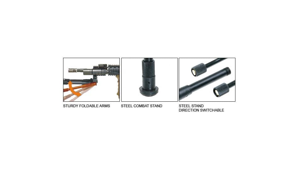 Leapers UTG Shooters Bipod, Rubber Feet, 8.7in-10.6in Center Height, Black, TL-BP69S