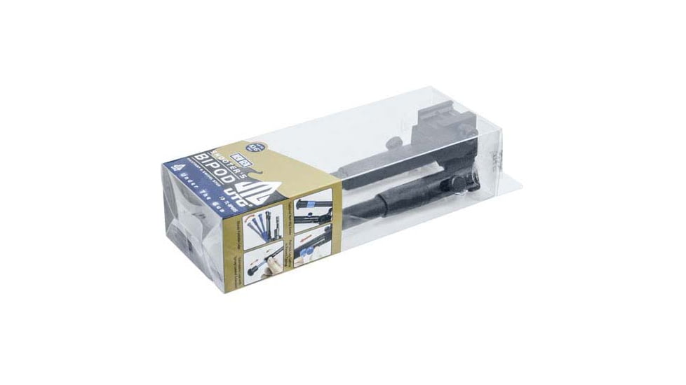 Leapers UTG Shooters Bipod, Rubber Feet, 8.7in-10.6in Center Height, Black, TL-BP69S