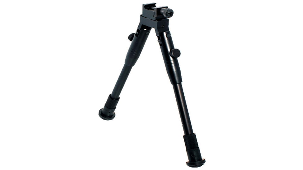 Leapers UTG Shooters Bipod, Rubber Feet, 8.7in-10.6in Center Height, Black, TL-BP69S