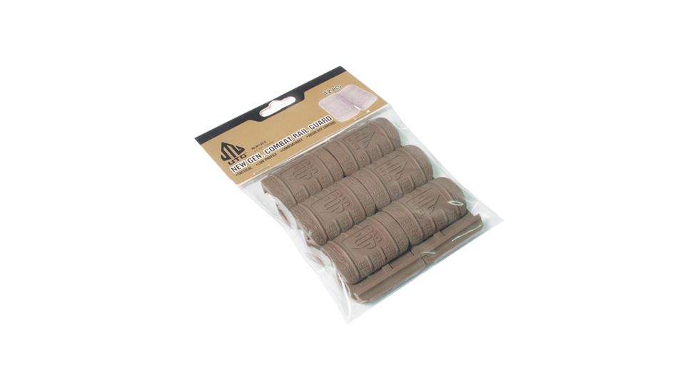 Leapers UTG Slim Rubber Rail Guard With Flexible Adjustment, Dozen/Pack-Flat Dark Earth,RB-HP12D-B