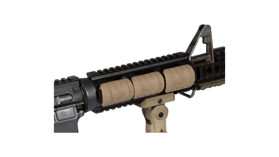 Leapers UTG Slim Rubber Rail Guard With Flexible Adjustment, Dozen/Pack-Flat Dark Earth,RB-HP12D-B