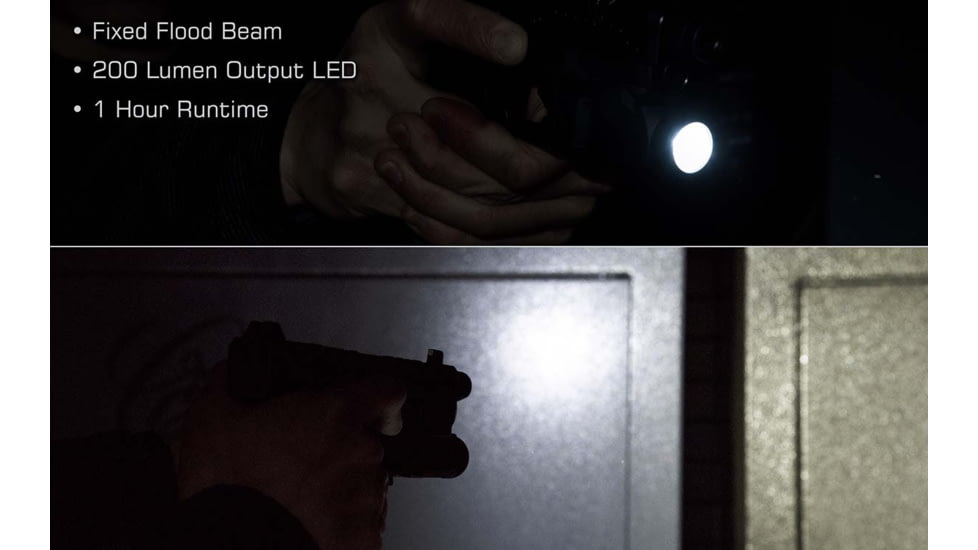 Leapers UTG Sub-Compact Pistol Light, 200 Lumen, Picatinny Mount, Black, LT-ELP120R