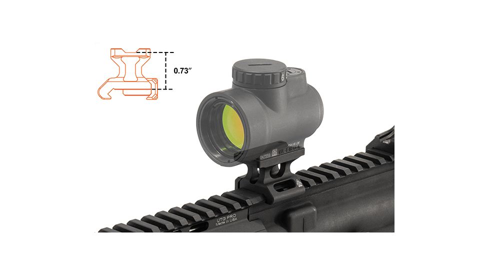 Leapers UTG Super Slim Mount, Trijicon MRO/MRO Patrol, Absolute Co-Witness, 0.73 inch, Black MT-MROAC