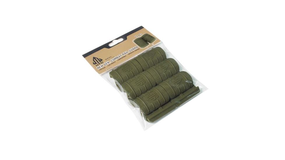 Leapers UTG Super Slim Rubber Rail Guard 12 Pack, 0.3oz/PC, OD Green RB-HP12G-B