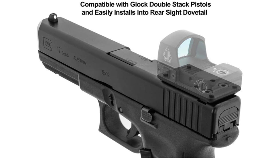 Leapers UTG Super Slim RDM20 Mount for Glock Rear Sight Dovetail, Black, RDM-20GL
