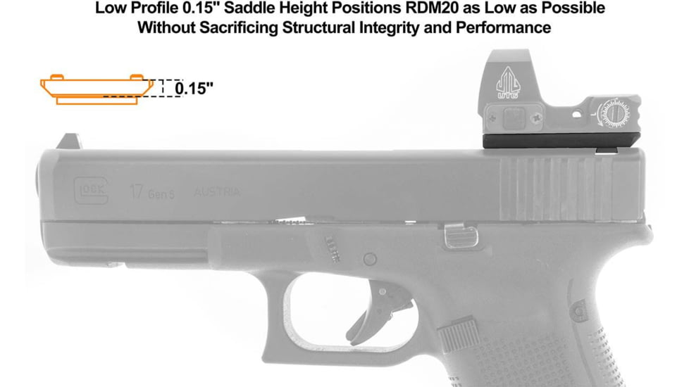 Leapers UTG Super Slim RDM20 Mount for Glock Rear Sight Dovetail, Black, RDM-20GL