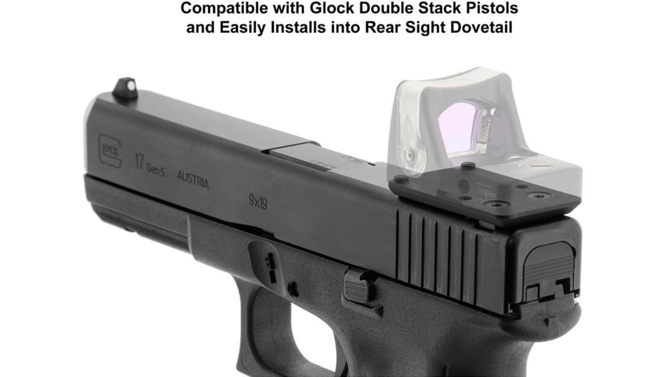 UTG Pro Super Slim RMR Mount for Glock Rear Sight Dovetail, Black, MT-RMRGL