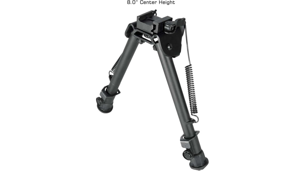 Leapers UTG Tactical OP Bipod, Quick Detach, 8.0-12.4in Center Height, Black, TL-BP88Q