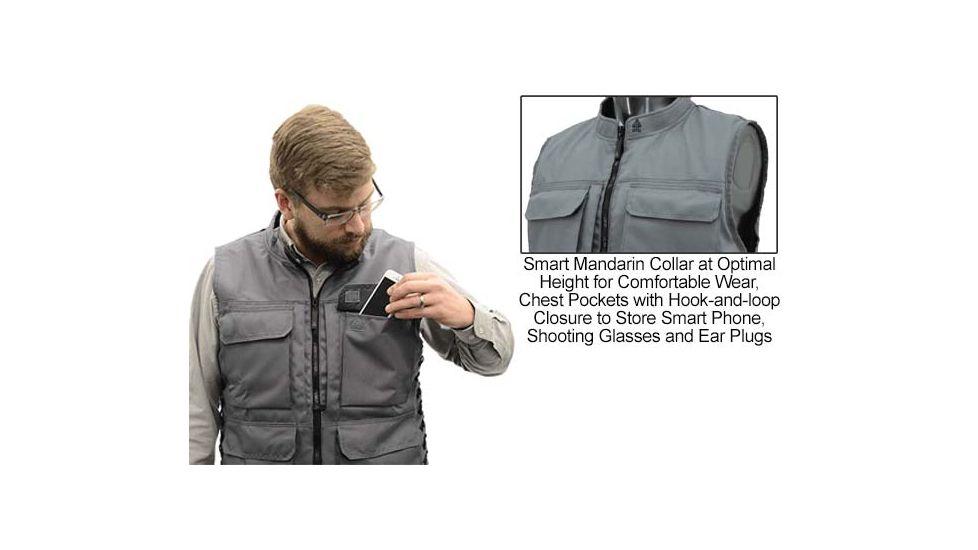 Leapers UTG True Hunter Mens Sporting Vest, Gray/Black PVC-VM36GB