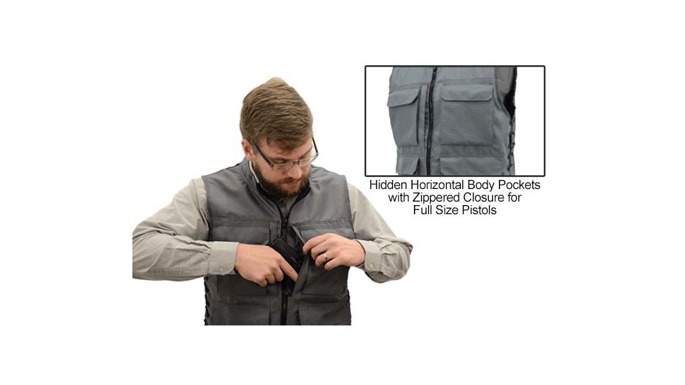 Leapers UTG True Hunter Mens Sporting Vest, Gray/Black PVC-VM36GB