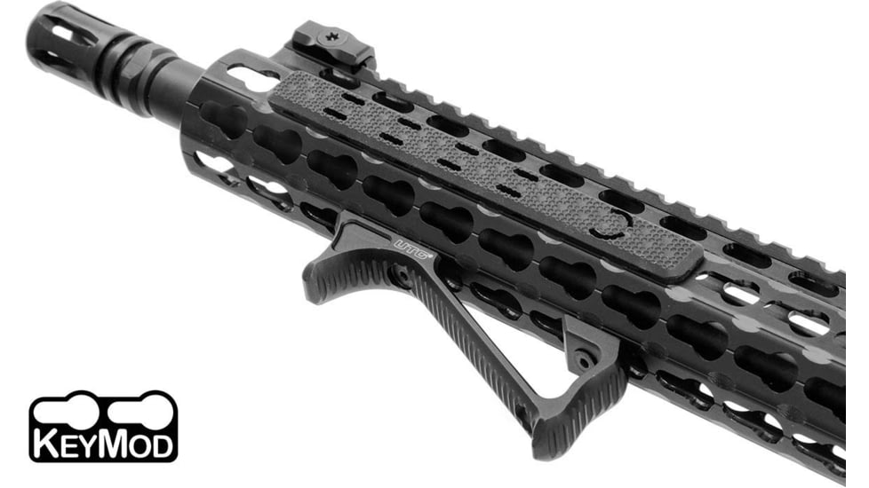 Leapers UTG Ultra Slim Angled Foregrip, Keymod, Matte Black, MT-AFGK01