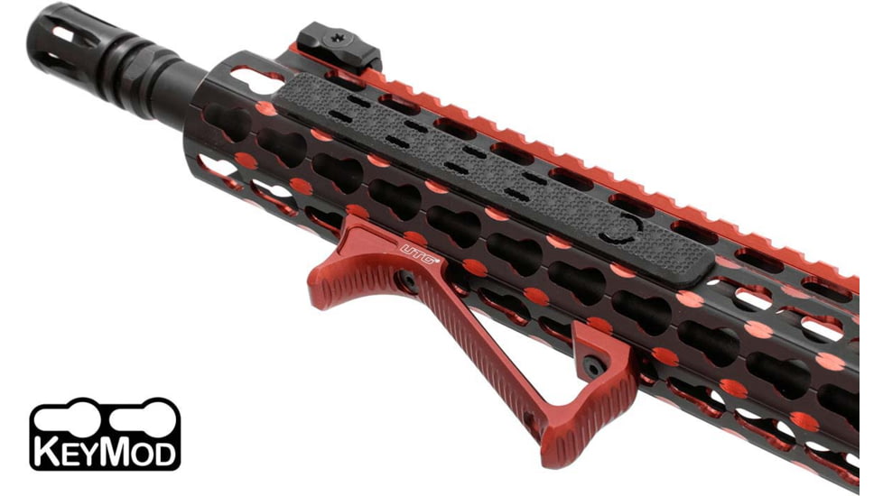 Leapers UTG Ultra Slim Angled Foregrip, Keymod, Matte Red, MT-AFGK01R