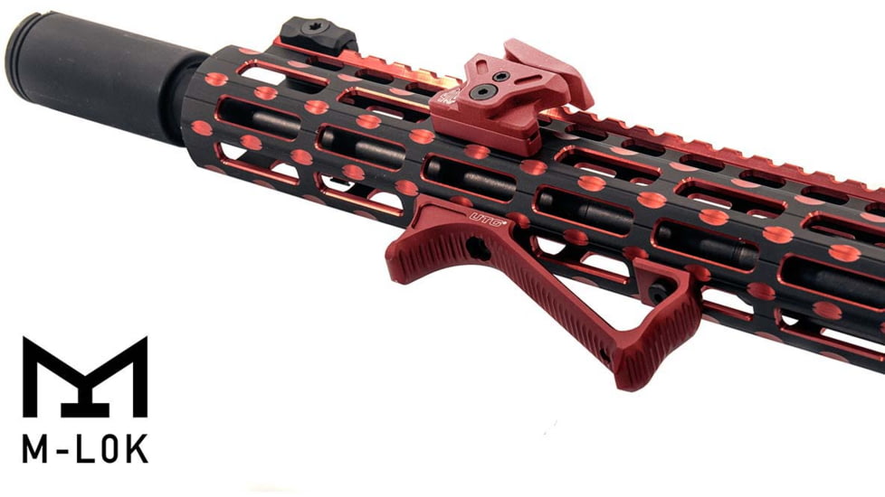 Leapers UTG Ultra Slim Angled Foregrip, M-LOK, Matte Red, MT-AFGM01R