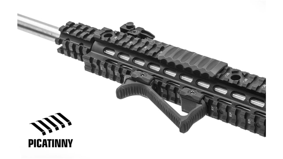 Leapers UTG Ultra Slim Angled Foregrip, Picatinny, Matte Black, MT-AFGP01