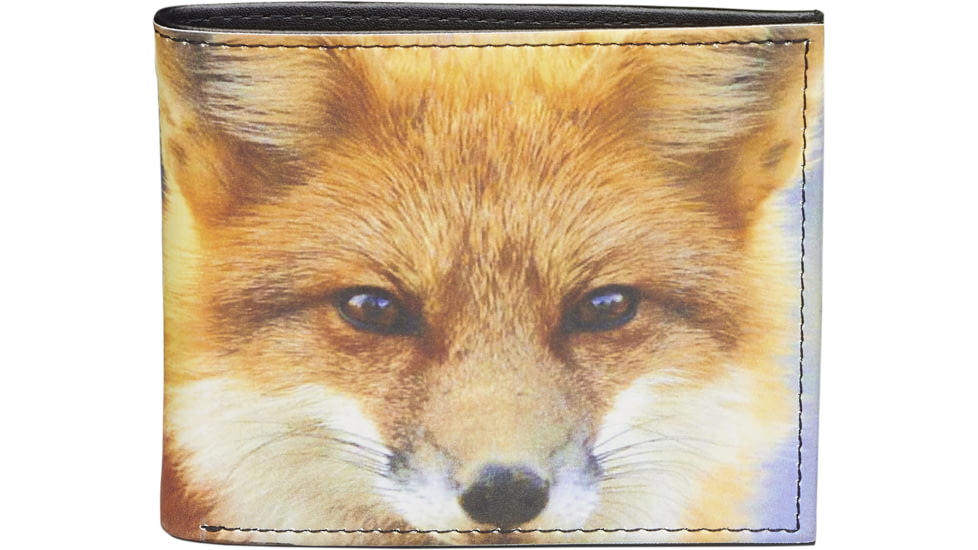 Leather Collections Bifold Wallet, Animal Eyes, Black w/Fox Eyes, EYES15-FOX