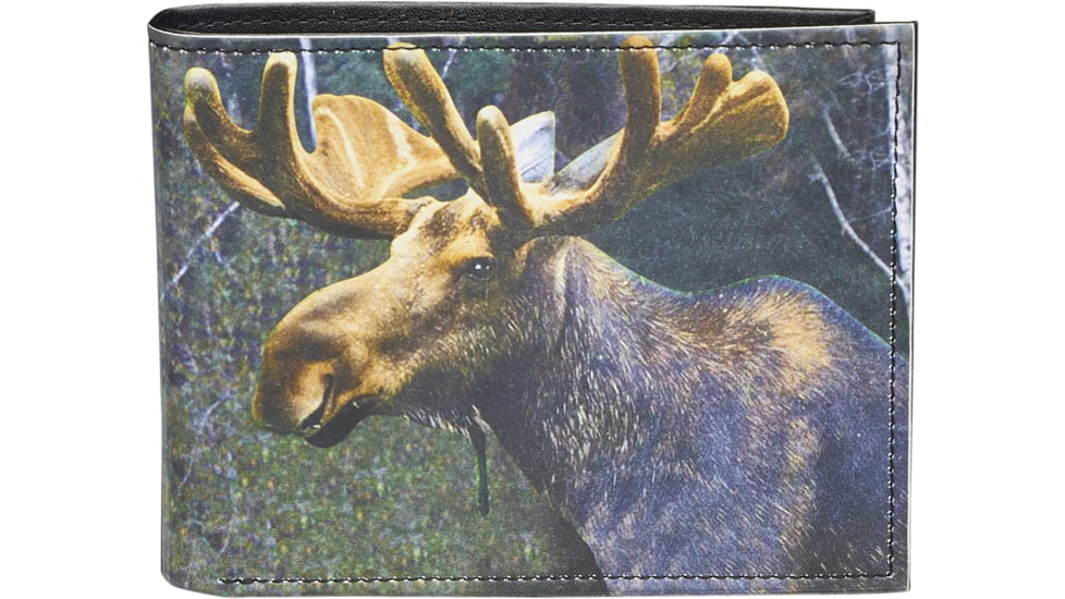 Leather Collections Bifold Wallet, Animal Eyes, Black w/Moose Eyes, EYES15-MOOSE