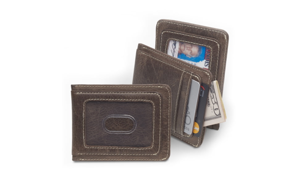 Leather Collections Front Pocket Wallet, Brown Distressed, DIS-33/BRN