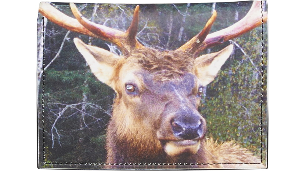 Leather Collections Trifold Wallet, Animal Eyes, Black w/Elk Eyes, EYES16-ELK