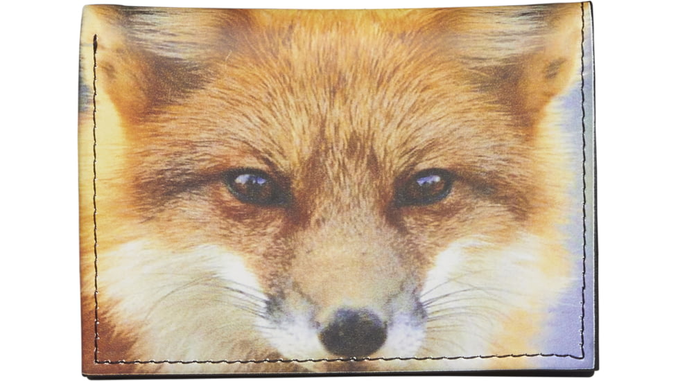 Leather Collections Trifold Wallet, Animal Eyes, Black w/Fox Eyes, EYES16-FOX