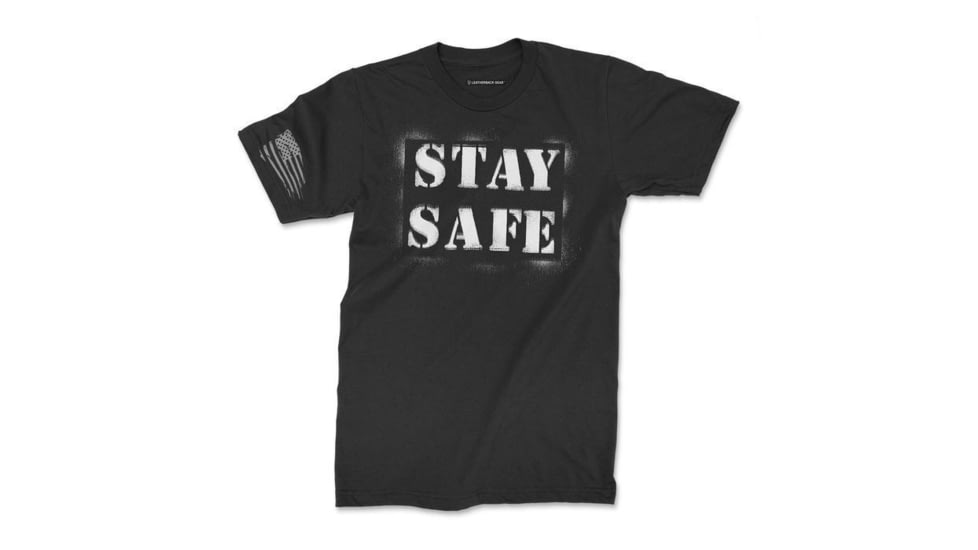 Leatherback Gear Stay Safe Stencil T-Shirt - Men's, Extra Small, Black, LBG008BLKXSMLTS