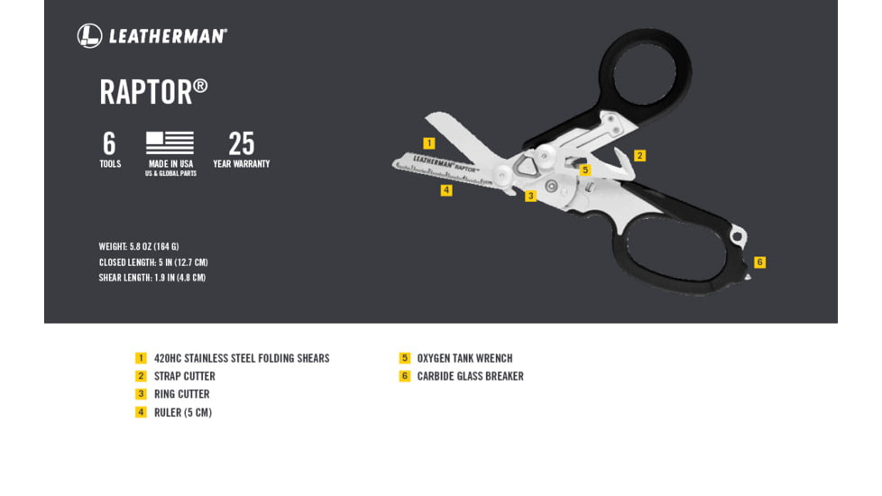 Leatherman Raptor Rescue, Black, UTILITY 832168