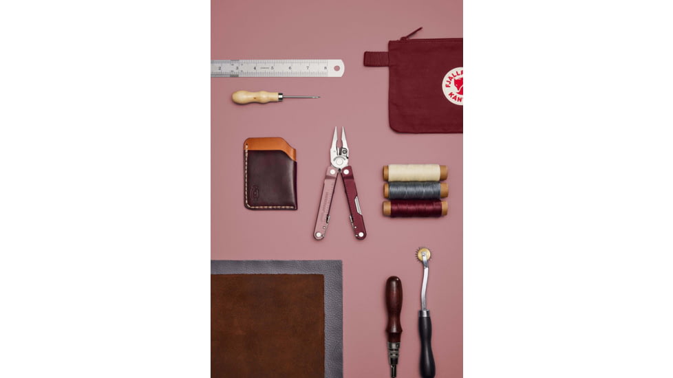 Leatherman Rebar Multi-Tool, 2.9in, 420HC Stainless Steel Blade, Heathered Cranberry Stainless Steel Handle, 833316