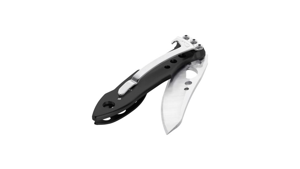 Leatherman Skeletool KB Folding Knife w/ BottleClip, 2.6in, 420HC Stainless Steel Blade, Black Aluminum Handle, 832385