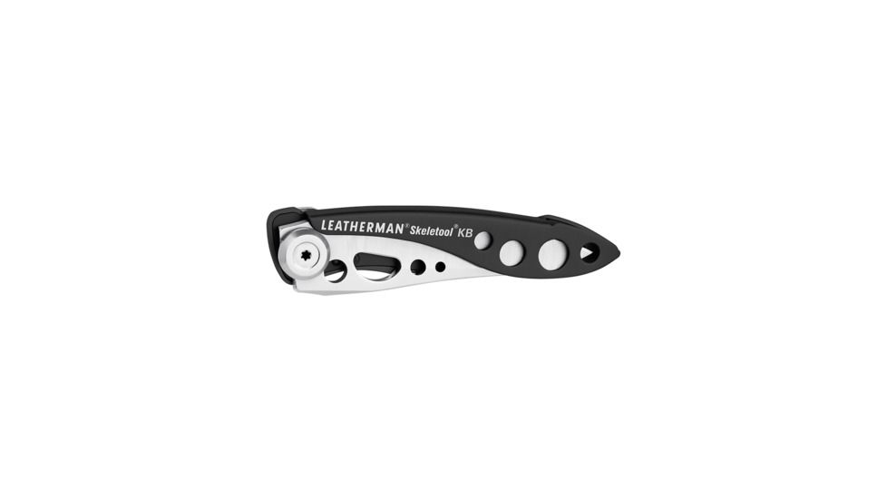 Leatherman Skeletool KB Folding Knife w/ BottleClip, 2.6in, 420HC Stainless Steel Blade, Black Aluminum Handle, 832385