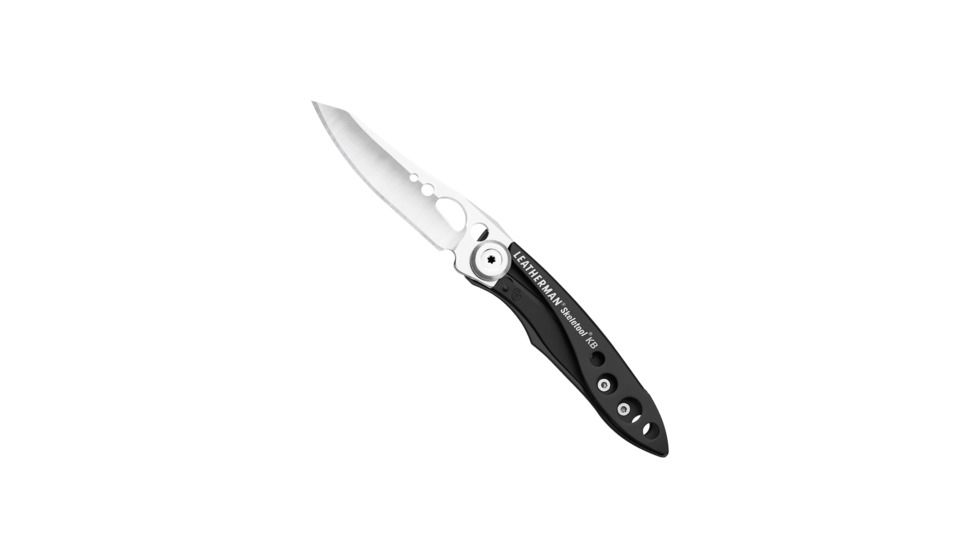 Leatherman Skeletool KB Folding Knife w/ BottleClip, 2.6in, 420HC Stainless Steel Blade, Black Aluminum Handle, 832385
