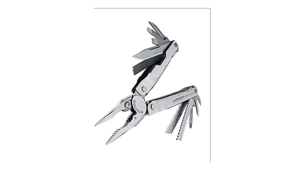 Leatherman Supertool 300 Standard Stainless Finish, Angled 831180A
