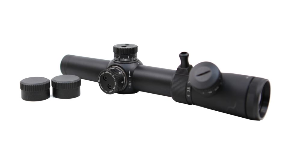 Hi-Lux 1-4x24mm Rifle Scope w/ 30mm Main Tube, with Green Illuminated CMR4 Ranging Reticle- 1 MOA Center Dot with 0.1 mrad Turret adj. CMR4