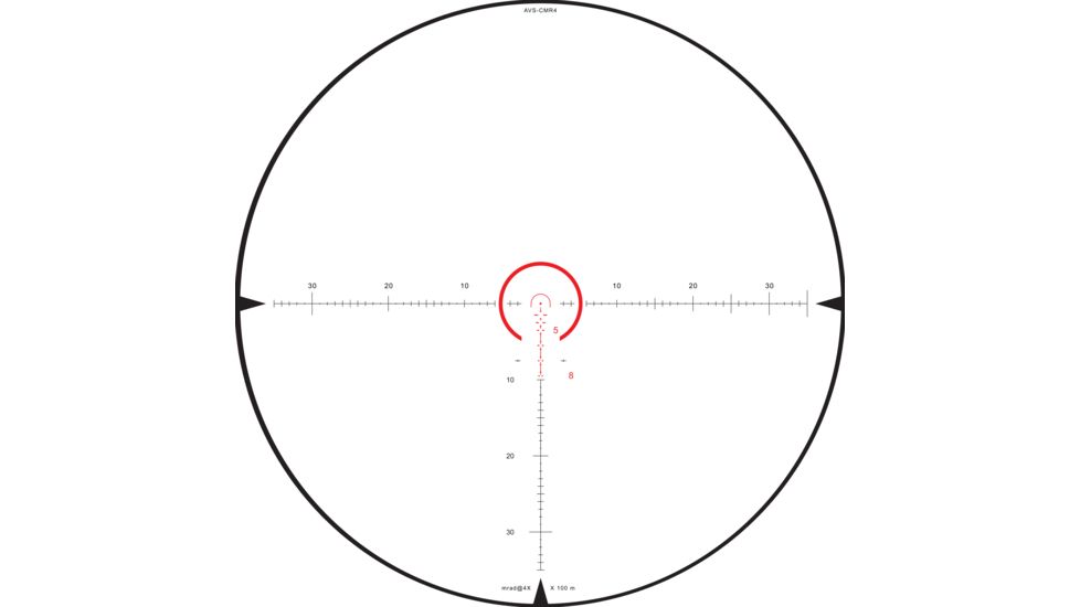 Hi-Lux 1-4x24mm Rifle Scope w/ 30mm Main Tube, with Green Illuminated CMR4 Ranging Reticle- 1 MOA Center Dot with 0.1 mrad Turret adj. CMR4