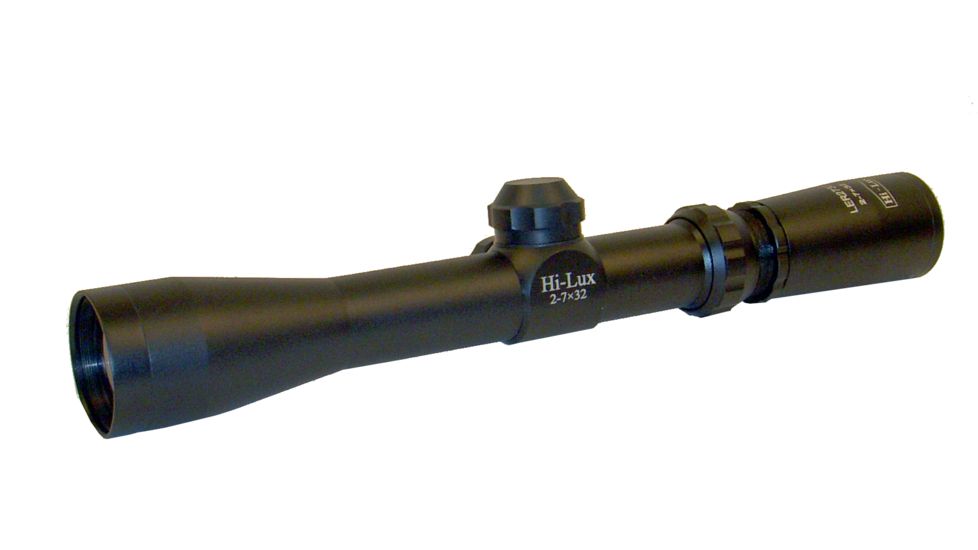 Hi-Lux Optics Long Eye Relief  Rifle Scope, 2-7 x, 32 mm, 1 in, Second Focal Plane (SFP), Post with Center Dot, Matte, Black, LER27X32BDC