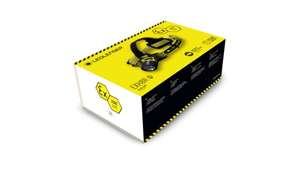 LED Lenser EX8HR Li-Ion Rechargeable LED Headlamp, 200 Lumens, Box, Black, 880432