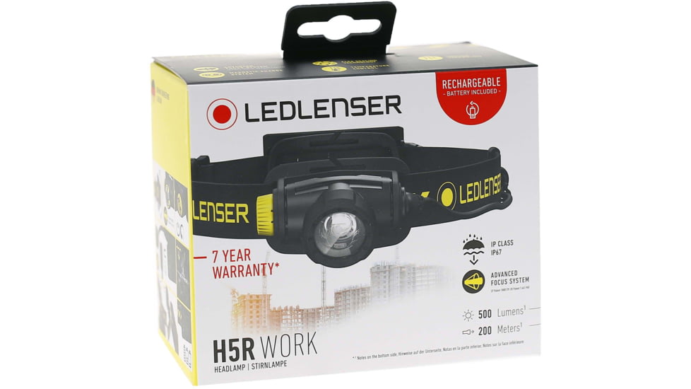 LED Lenser H5R Work Headlamp, Li-ion 3.7V, Black, 880510