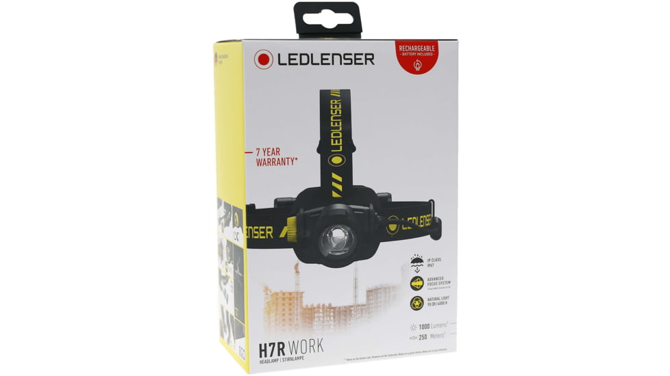 LED Lenser H7R Work Headlamp, Li-ion 3.7V, Black, 880511