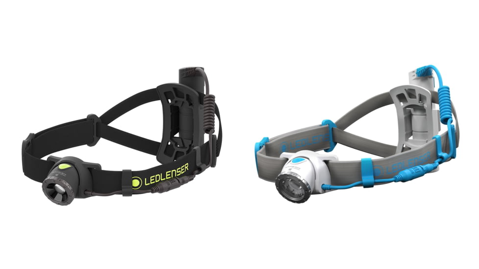 LED Lenser NEO10R 600 Lumen Rechargeable LED Headlamp, Black, Blue