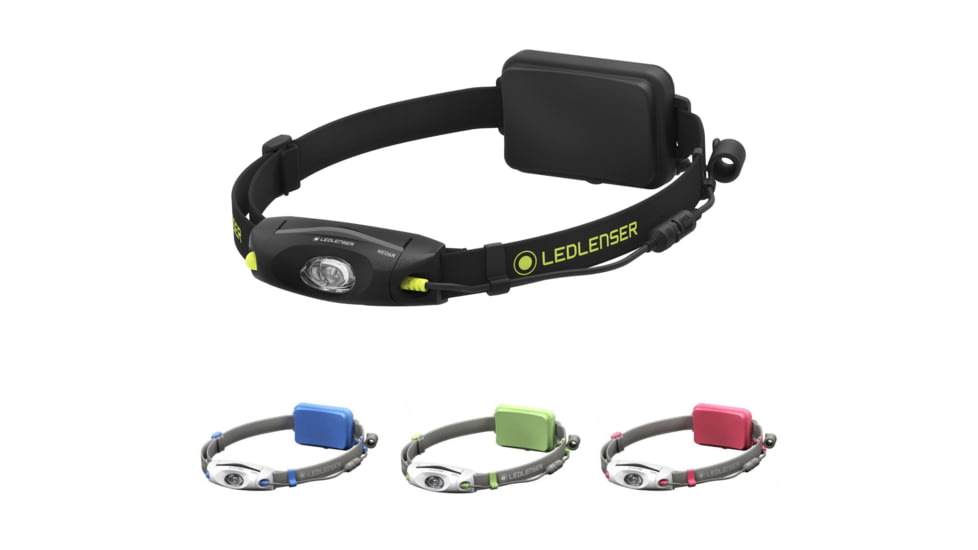 LED Lenser NEO6R 240 Lumen Rechargeable LED Headlamp, Black, Blue, Green, Pink