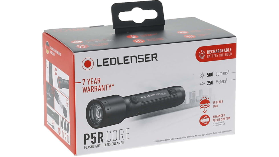 LED Lenser P5R Core Flashlight, Li-ion 3.7V, Black, 880515